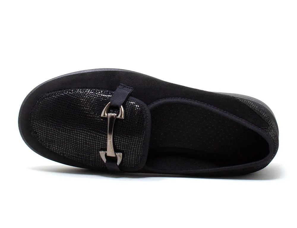 Womens Wide Fit Aster Black Shoes