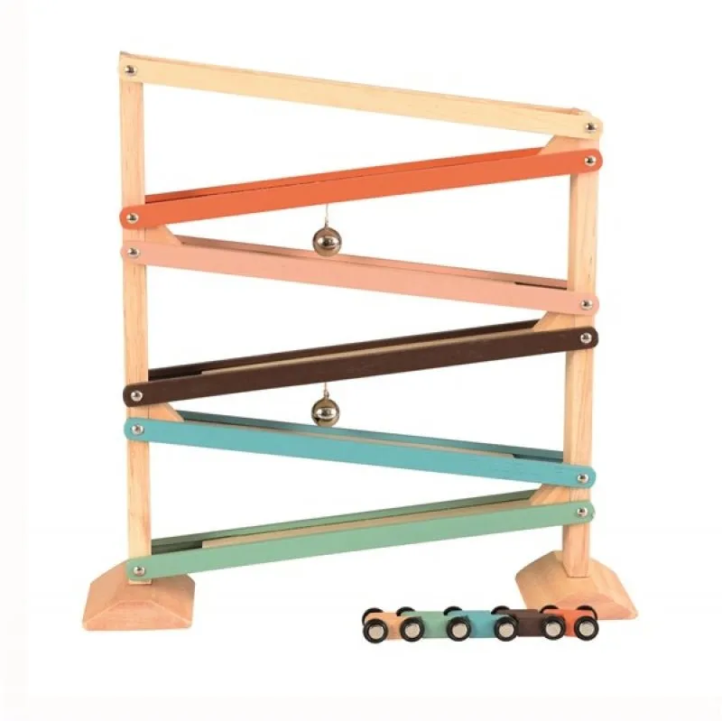 Wooden Slide Game | 5 Colours with Cars by Egmont